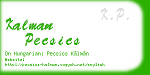 kalman pecsics business card